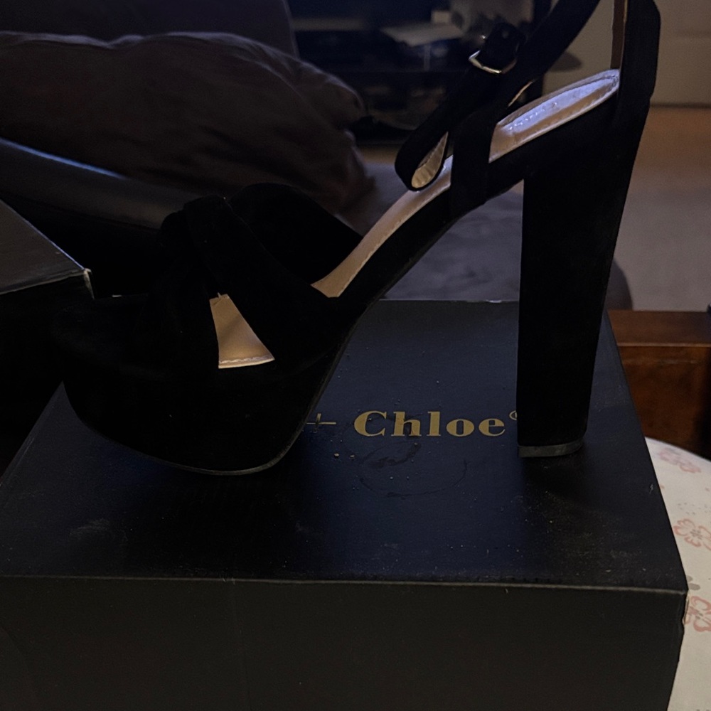 Chloe Elegant Black Suede Heels